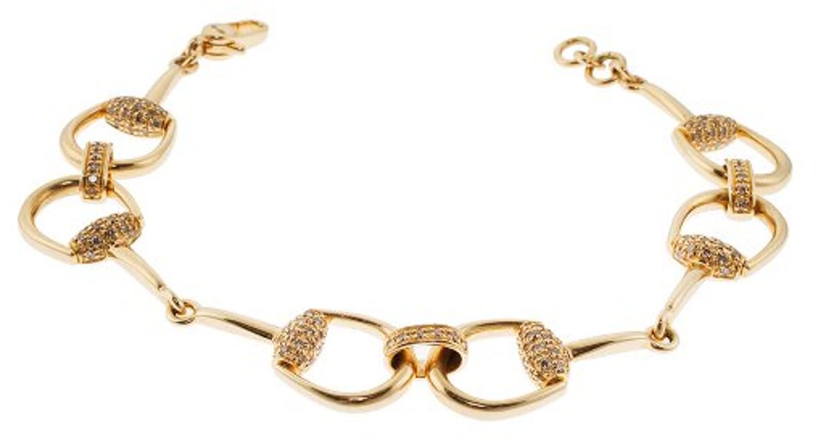 Lyst Gucci Women S Horsebit Diamonds 18k Yellow Gold Bracelet In Lyst Gucci Women S Horsebit Diamonds 18k Yellow Gold Bracelet In Metallic