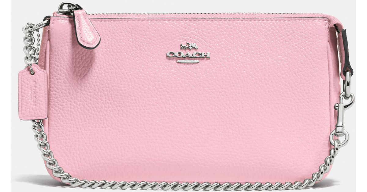 Lyst Coach Nolita Wristlet 19 In Pebble Leather in Pink