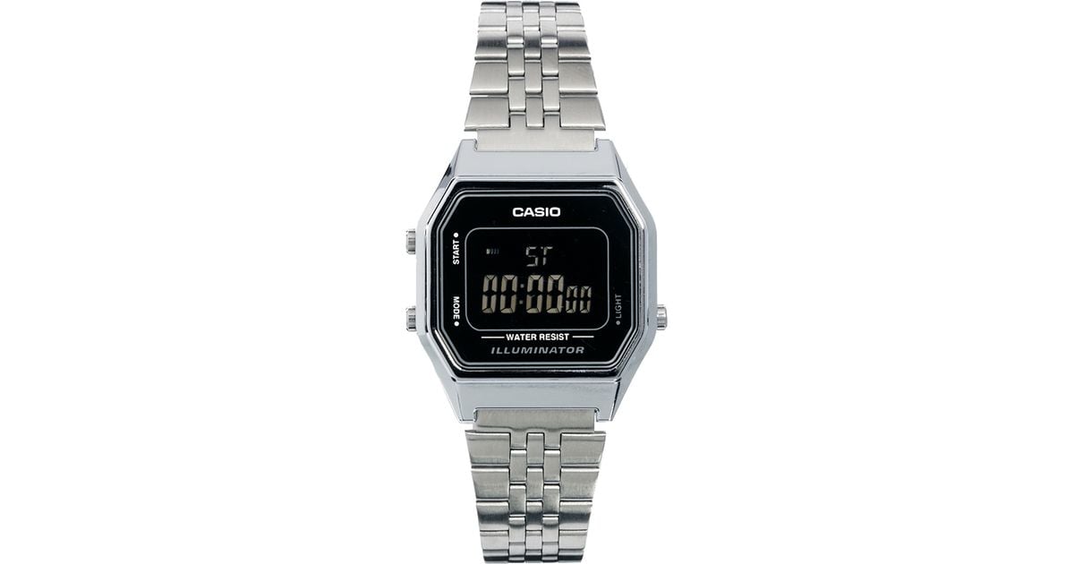 casio black mini face watch