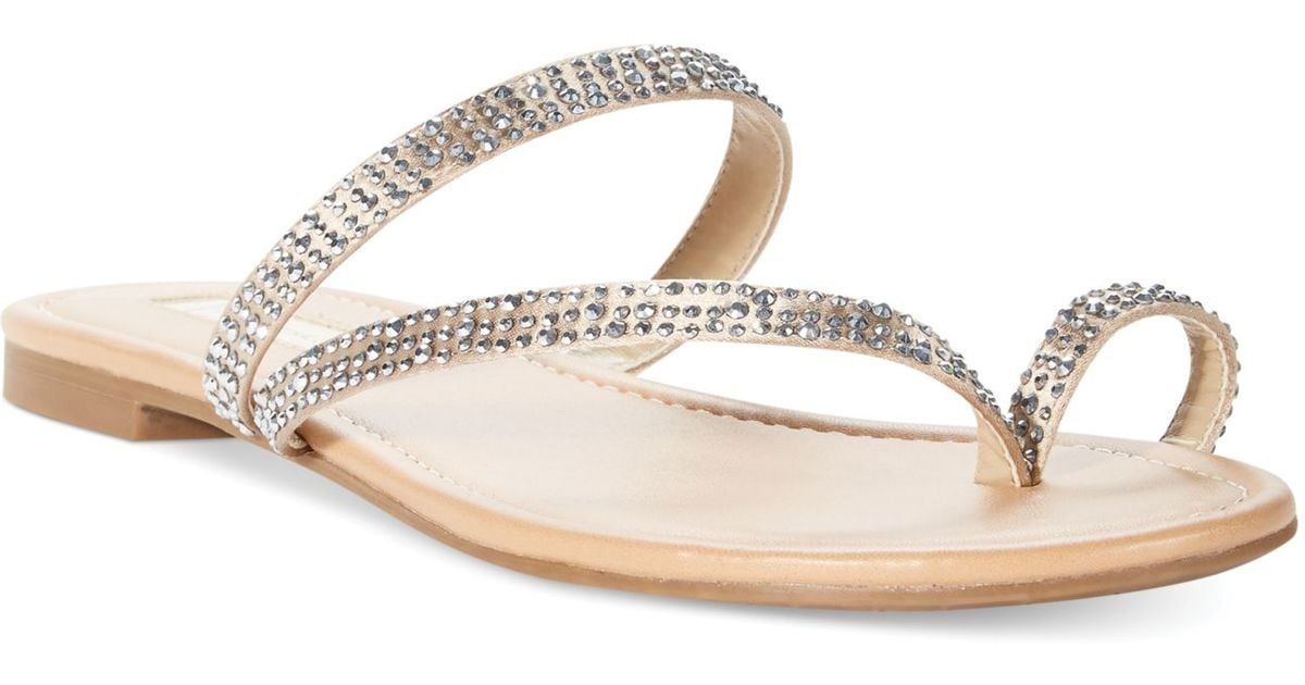 Inc international concepts Women&#39;s Mistye Thong Flat Sandals, Only At Macy&#39;s in Silver (Bisque ...