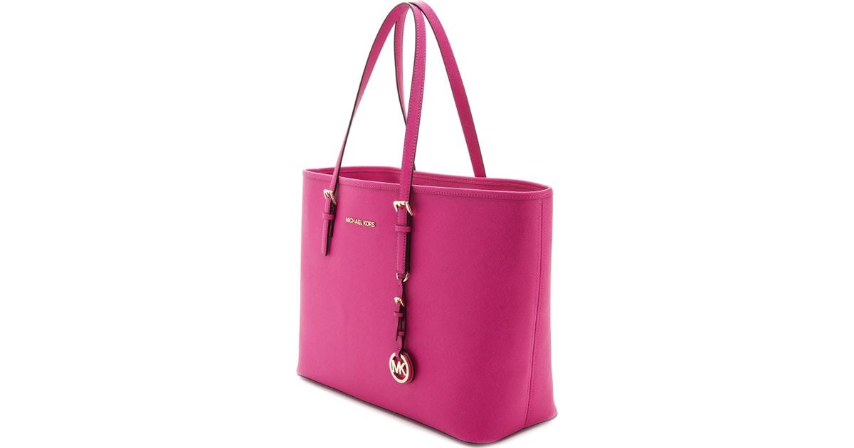 michael kors jet set tote pink