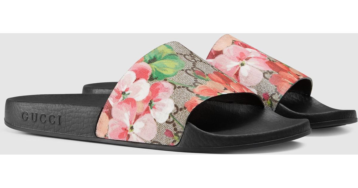 rosa pink gucci slides