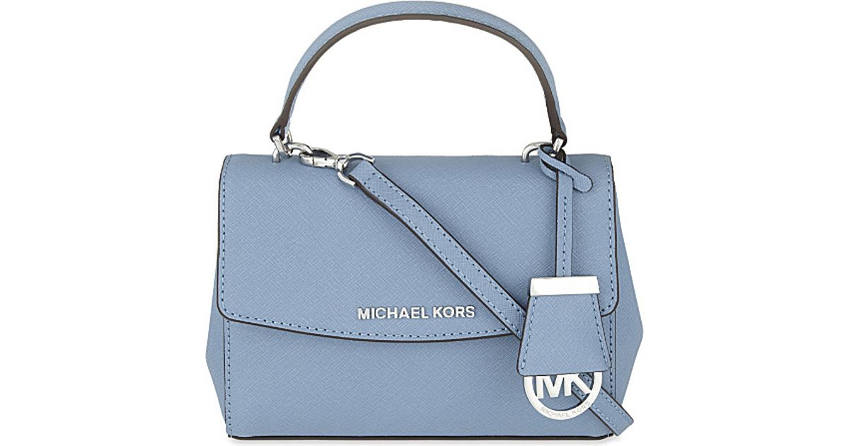 Michael Kors Blue Ava Extra Small Saffiano Leather Cross Body Bag