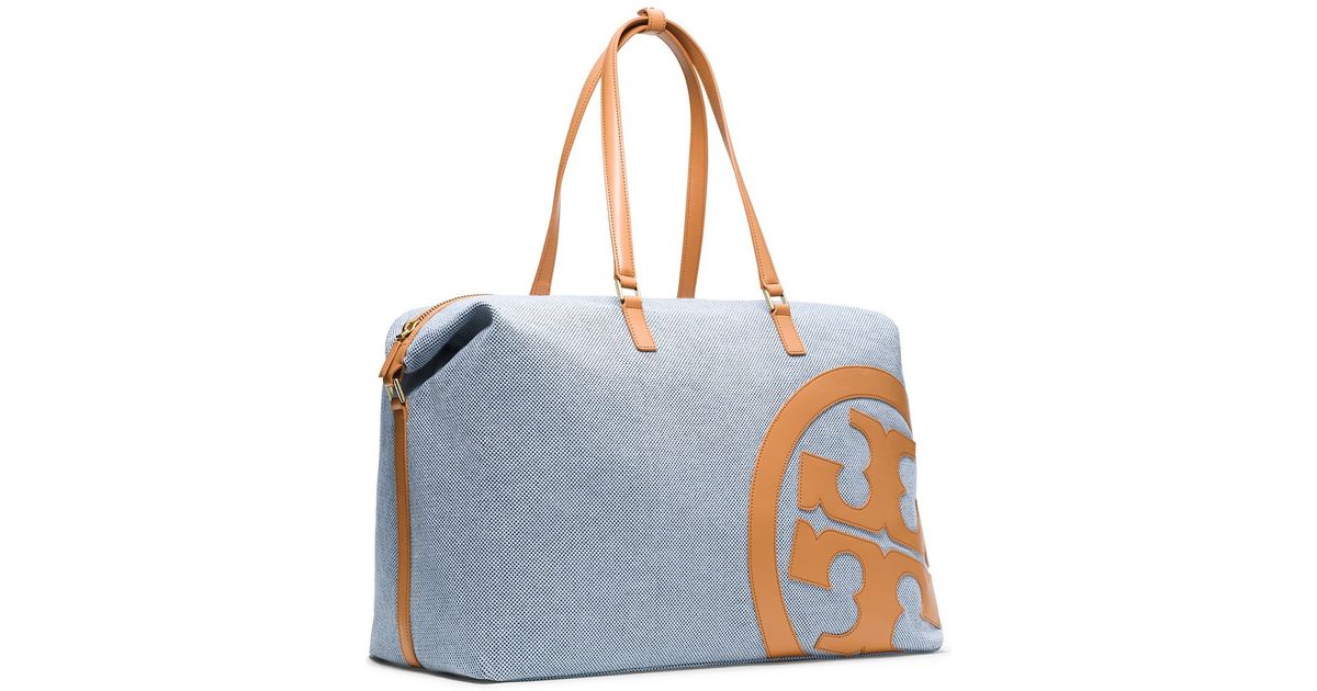 Lyst Tory Burch Lonnie Canvas Duffle Bag In Blue