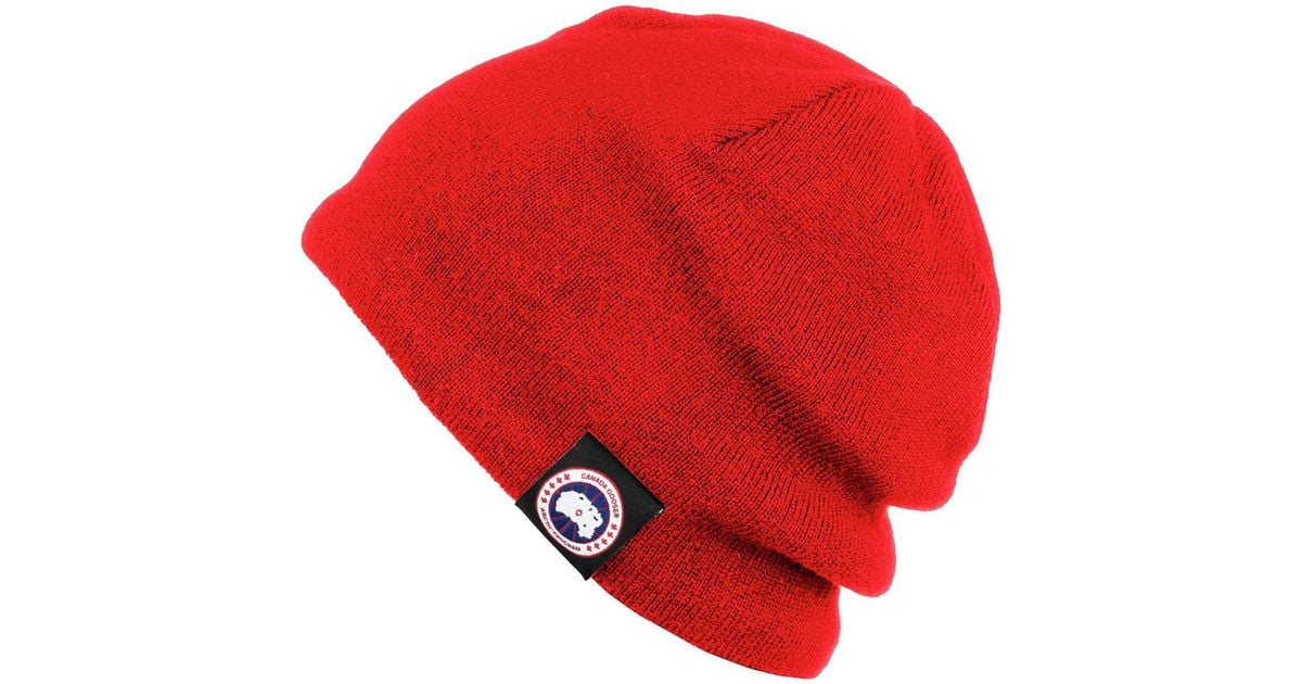 canada goose merino wool beanie red canada goose merino wool beanie red