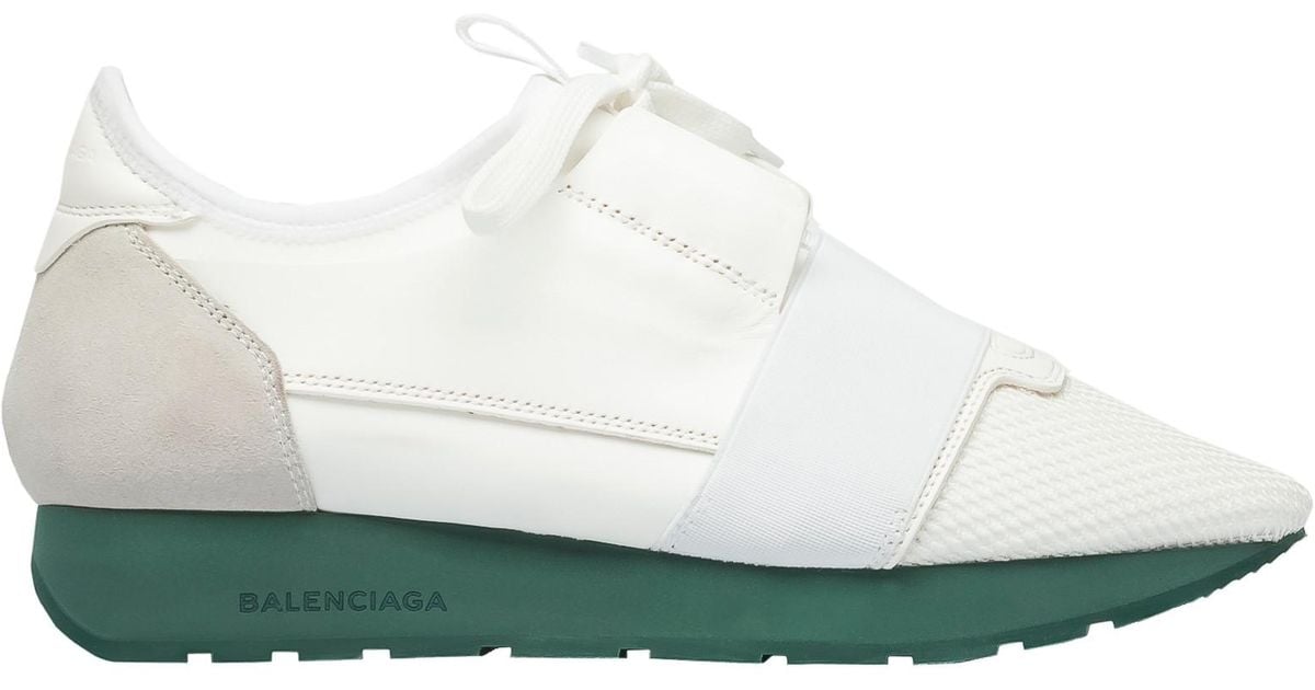 Balenciaga Race Runners Mesh And Leather Low-Top Sneakers in White for ...