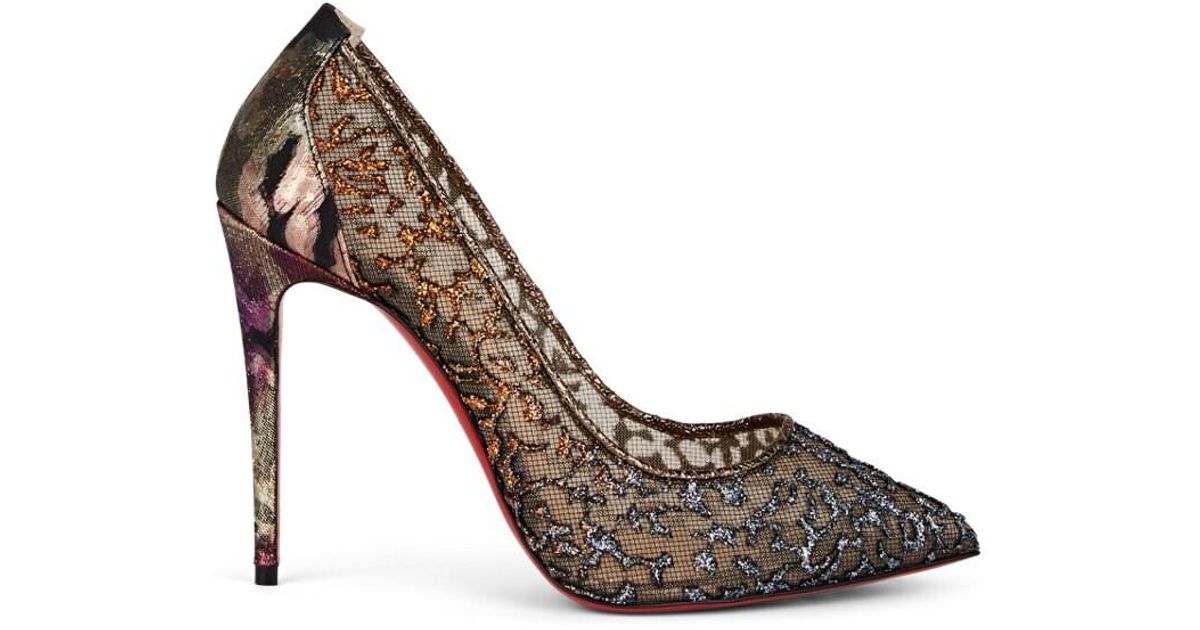 Christian Louboutin Follies Floral Lace & Mesh Pumps - Lyst