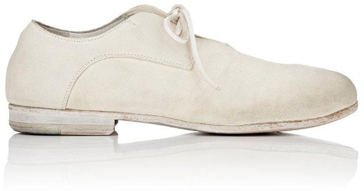 distressed leather oxfords