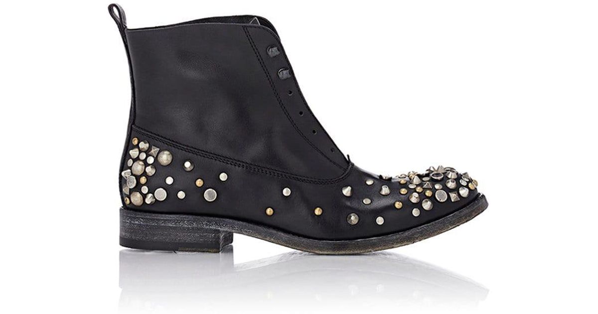 Lyst - Sartore Women's Studded Laceless Boots in Black