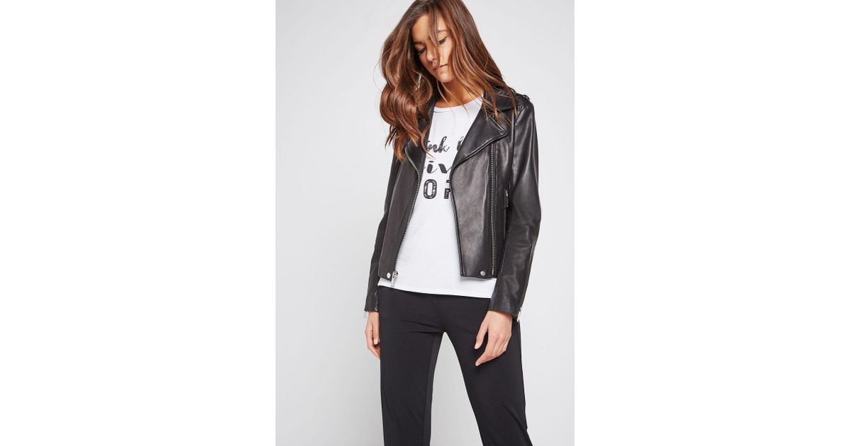Lyst Bcbgeneration Leather Moto Jacket In Black