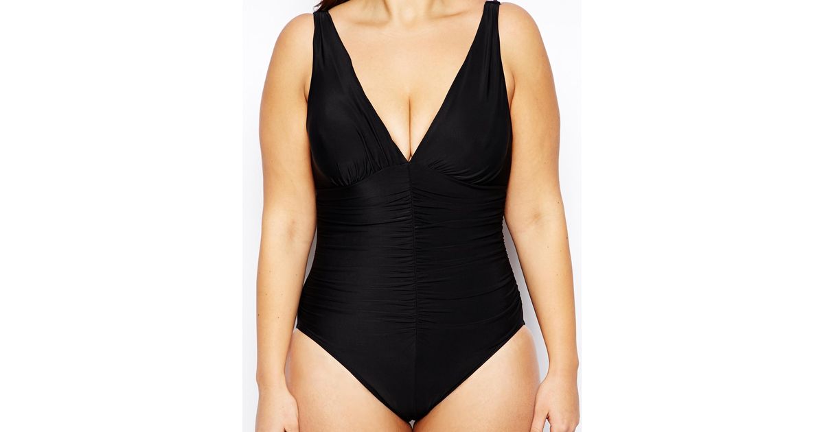 Lyst Miraclesuit Exclusive To Asos Fuller Figure 16 26 Sonatina Swimsuit In Black 