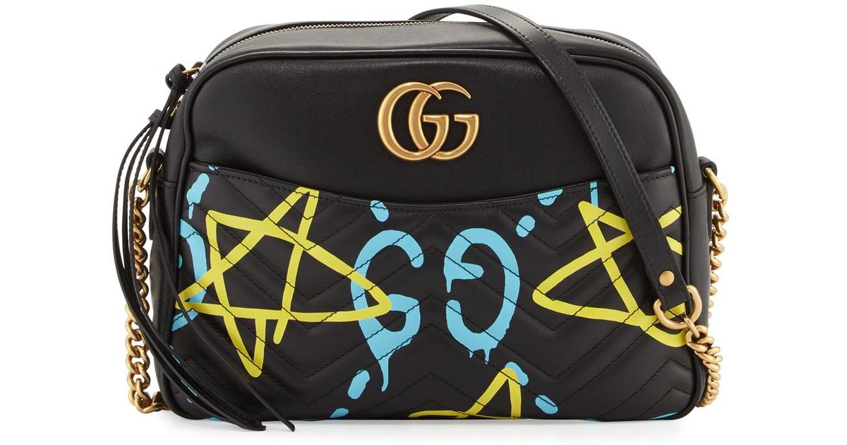 Gucci Gg Writers Medium Graffitiprint Camera Bag in Black Lyst