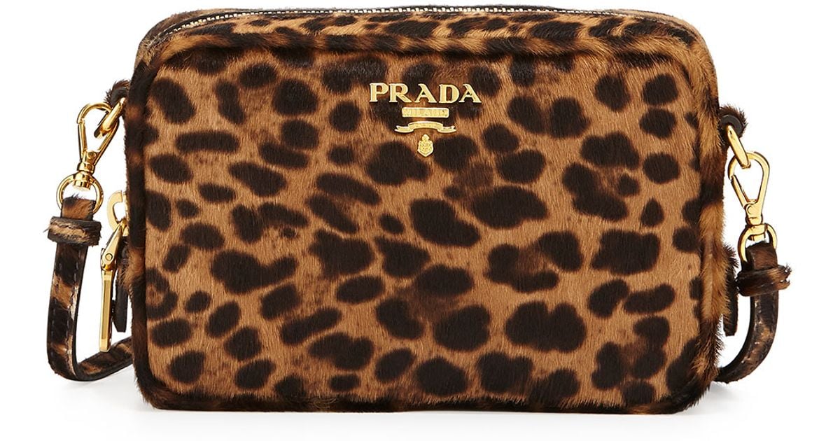 Prada Leopard-print Calf Hair Mini Crossbody Bag in Animal ...