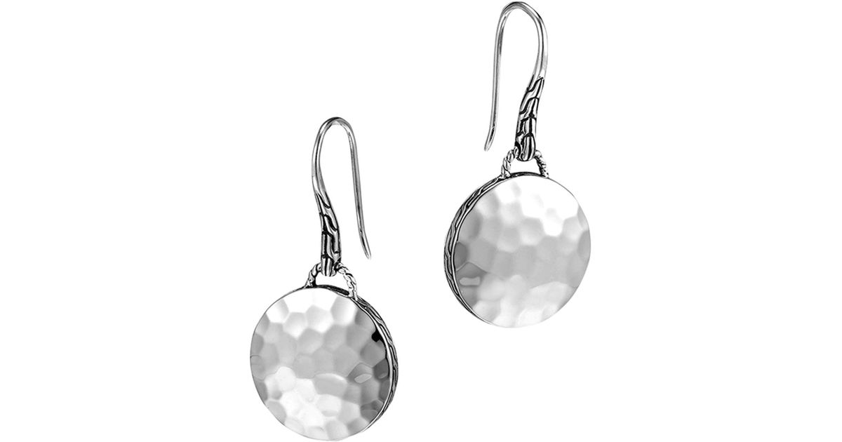 Lyst John Hardy Palu Sterling Silver Round Drop Earrings In Metallic