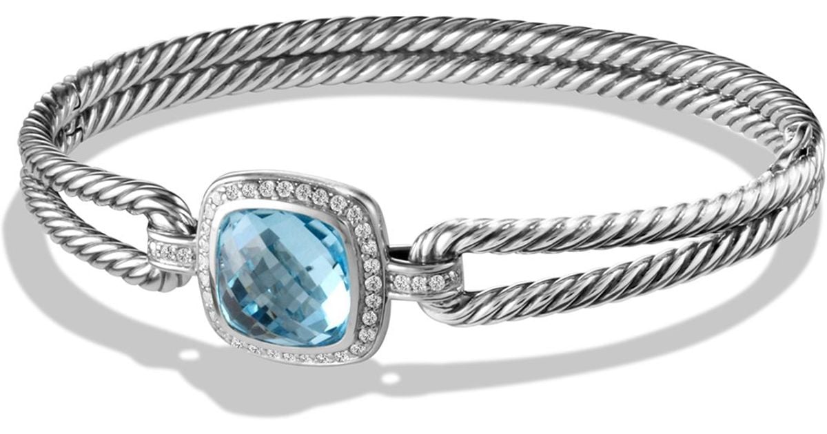 David yurman Albion Bracelet With Diamonds And Blue Topaz in Metallic ...