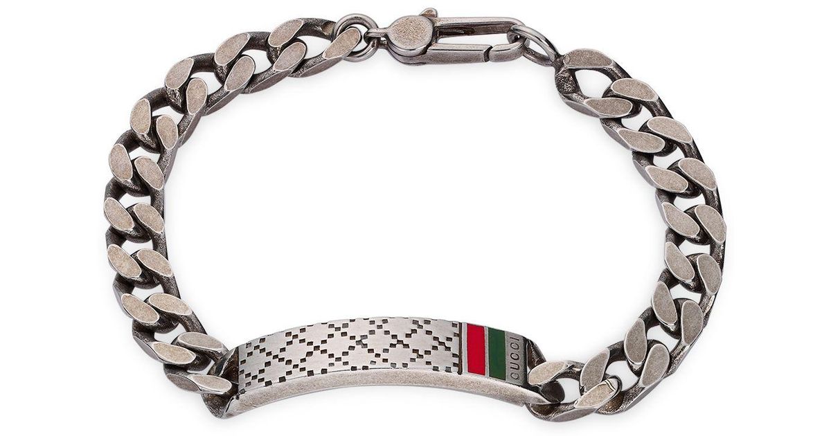 Lyst - Gucci Men's Bracelet With Diamantissima Motif in Metallic for Men