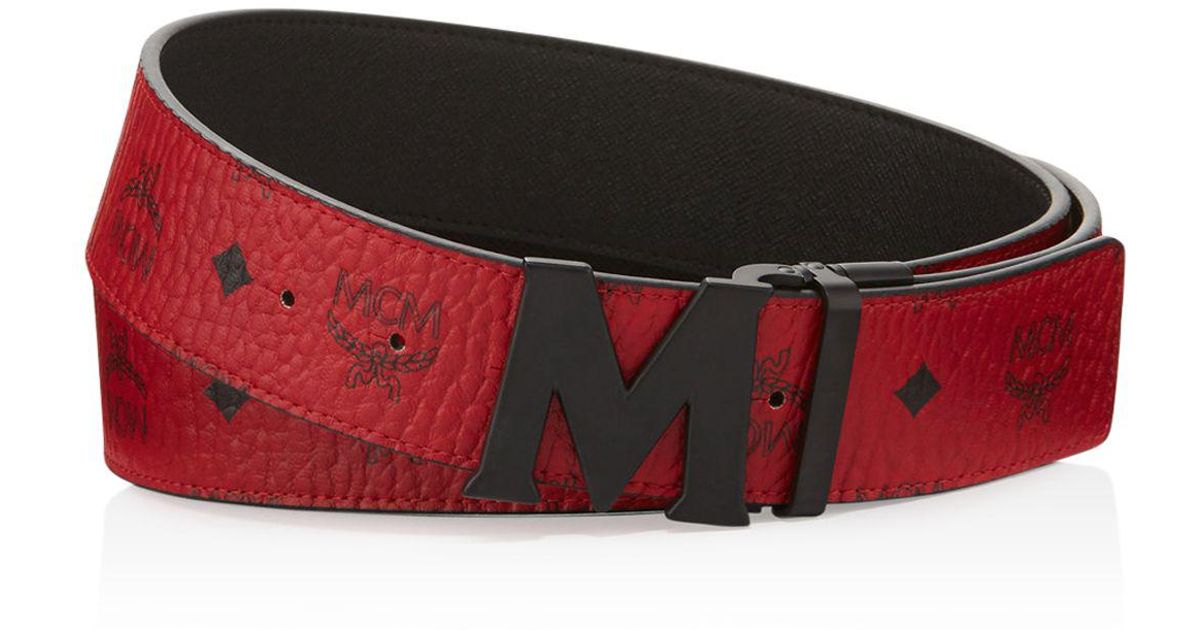 Lyst - Mcm Reversible Signature Belt in Red for Men