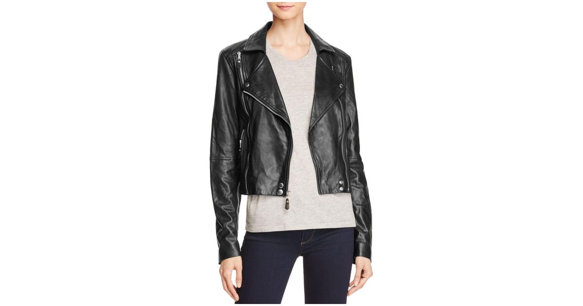 Paige Roanna Leather Jacket Cairoamani Com Lyst Paige Roanna Leather Jacket In Black