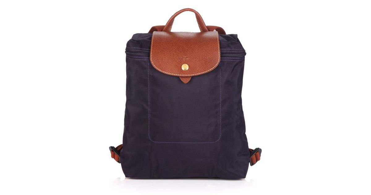 Longchamp Purple Le Pliage Backpack