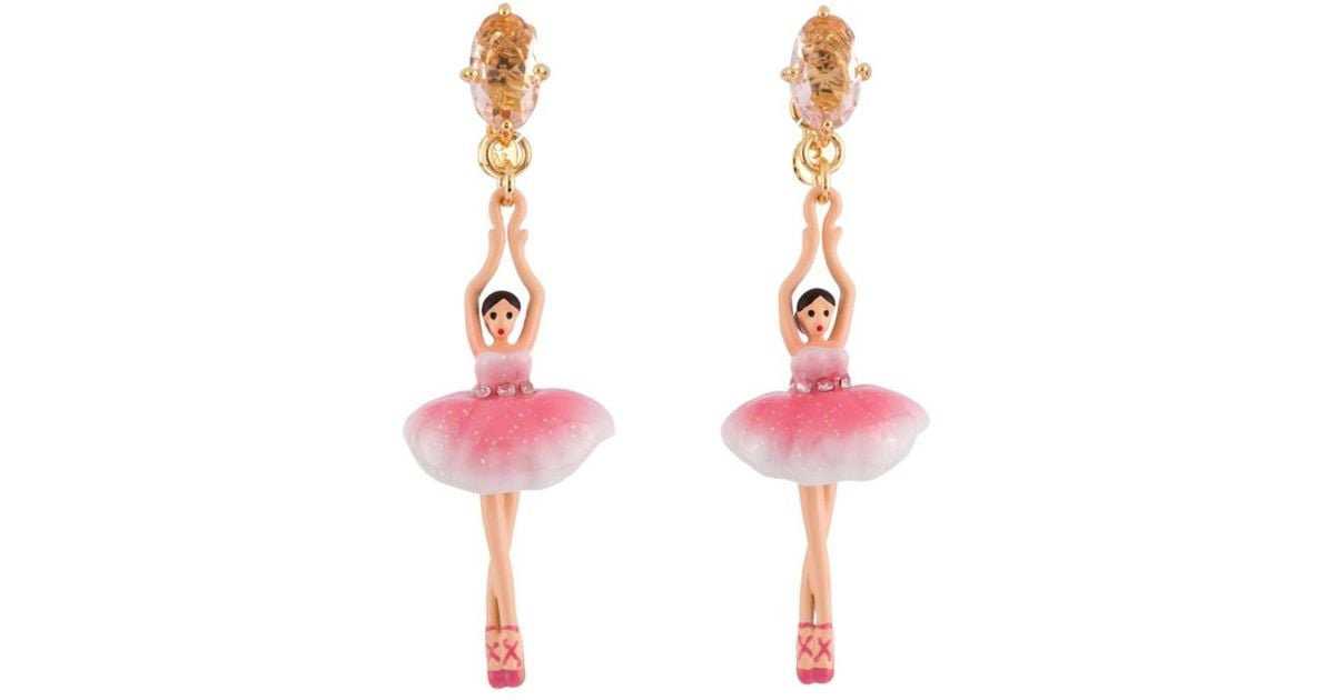 Lyst Les Nereides Pas De Deux Sparkling Pink Ballerina Earrings In Lyst Les Nereides Pas De Deux Sparkling Pink Ballerina Earrings In