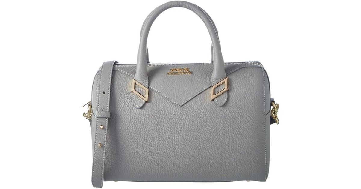 Lyst Versace Collection Leather Satchel In Gray