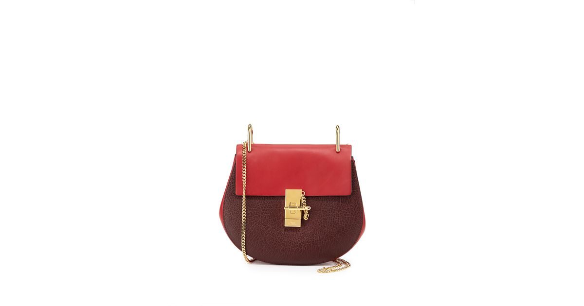 Chlo Drew Mini Shoulder Bag in Purple (WINE/RED) | Lyst