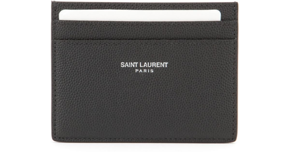 Saint laurent Ysl Grained Leather Cardholder in Black for Men ...  