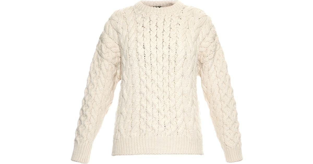Joseph Chunky Cable-knit Wool Sweater in White | Lyst