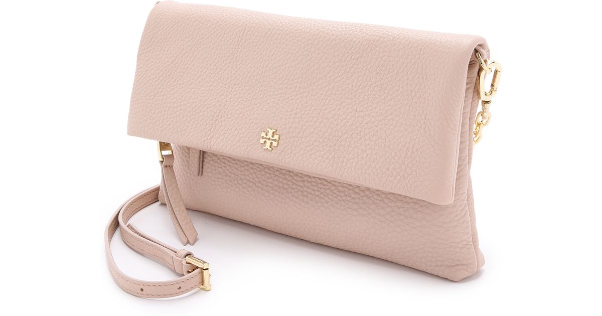 Tory Burch Brown Fold Over Cross Body Bag Kir Royale