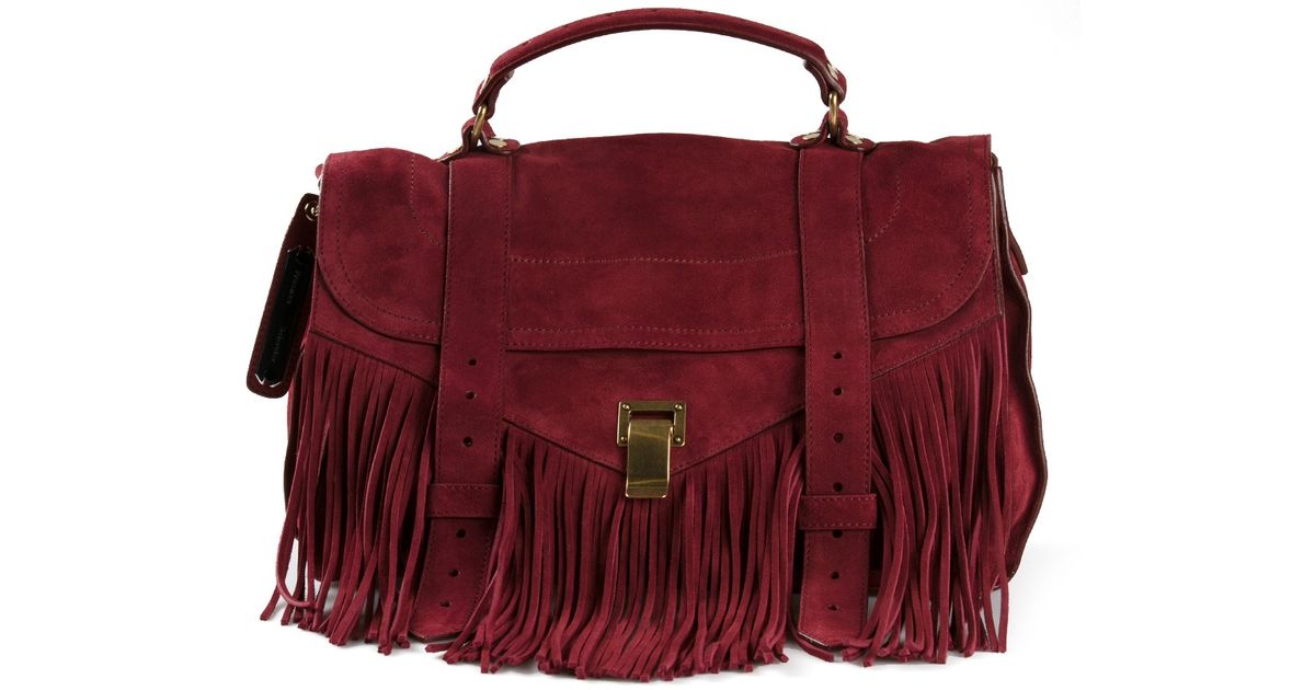Proenza Schouler Red Ps1 Medium Fringe Tote