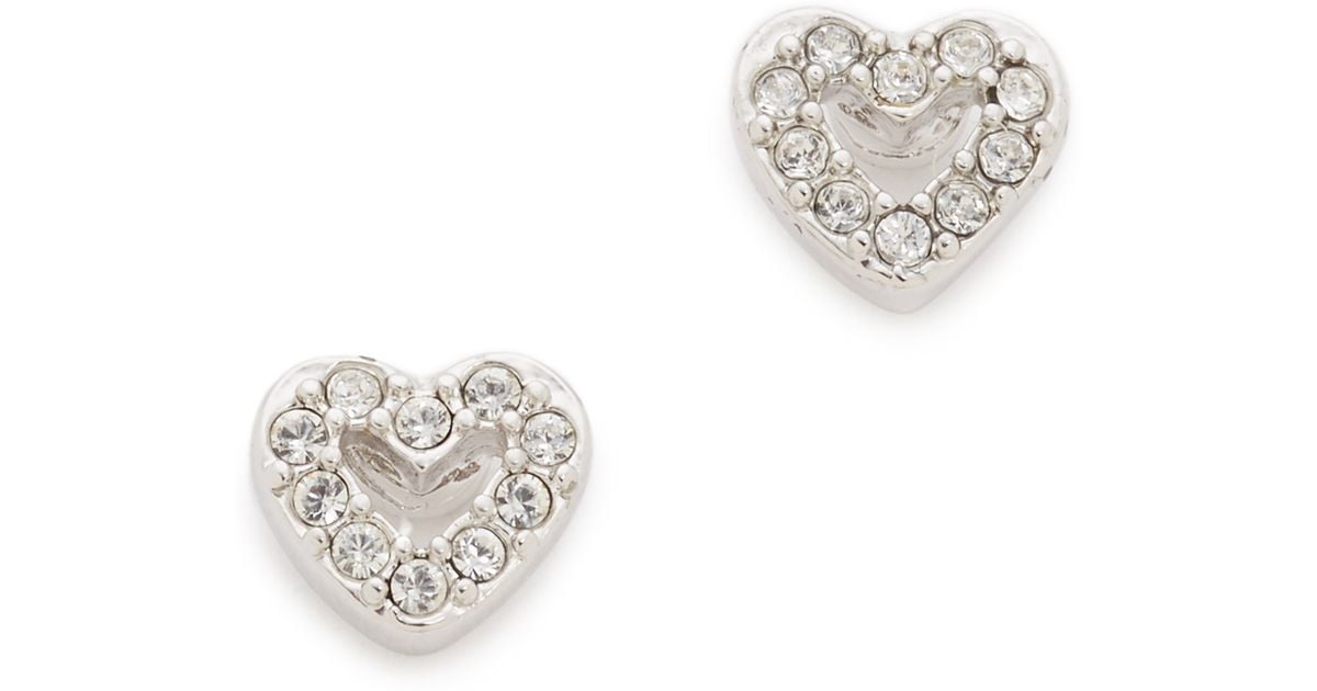 Lyst Kate Spade New York Love List Pave Open Heart Studs Earrings Lyst Kate Spade New York Love List Pave Open Heart Studs Earrings In Metallic