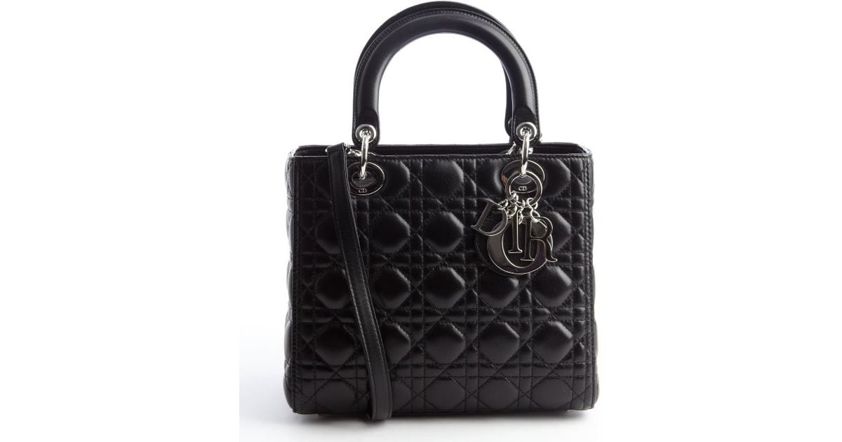 Lyst Dior Black Quilted Lambskin Lady Medium Convertible Tote Lyst Dior Black Quilted Lambskin Lady Medium Convertible Tote Bag In