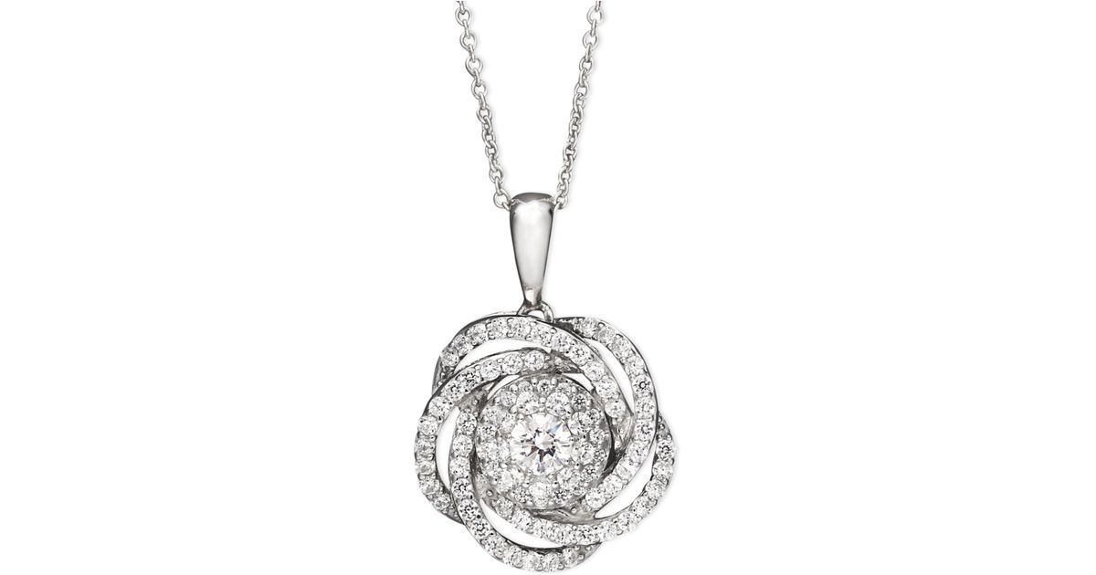 Love knot necklace white gold Clearance