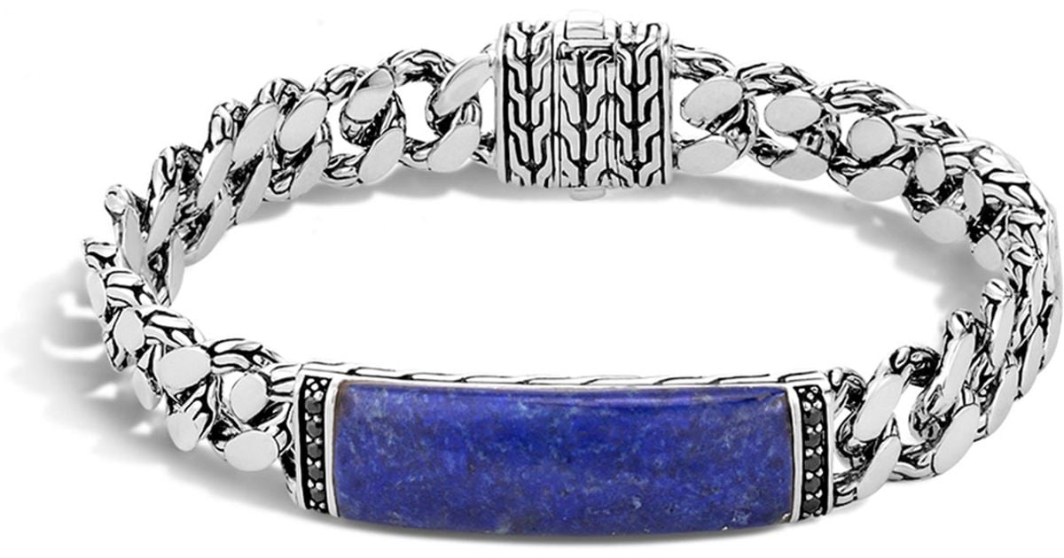 John hardy Gourmette Classic Chain Men's Bracelet With Lapis in Blue