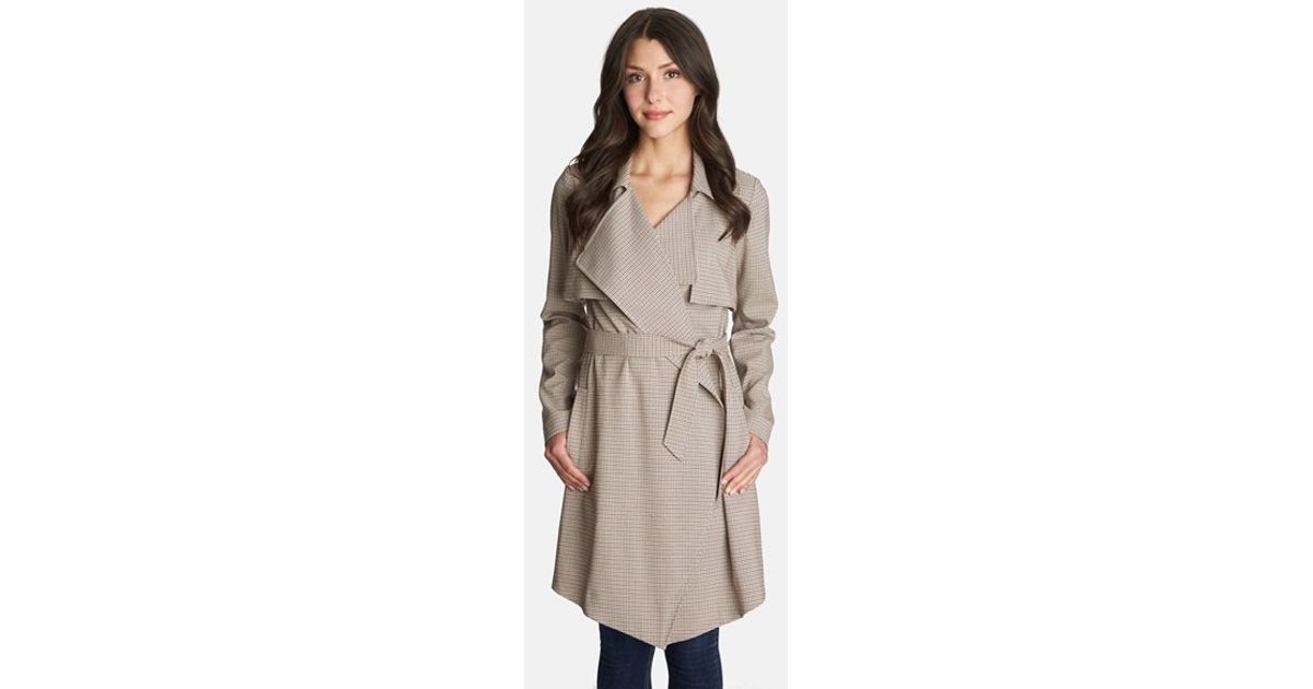 Burberry Check Detail Showerproof Trench Coat In Blue Lyst Gallery