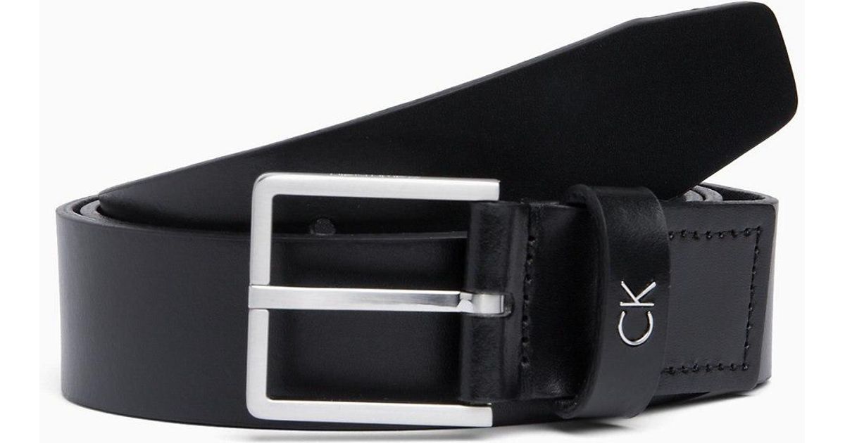 Calvin Klein Leather Belt in Black for Men - Lyst