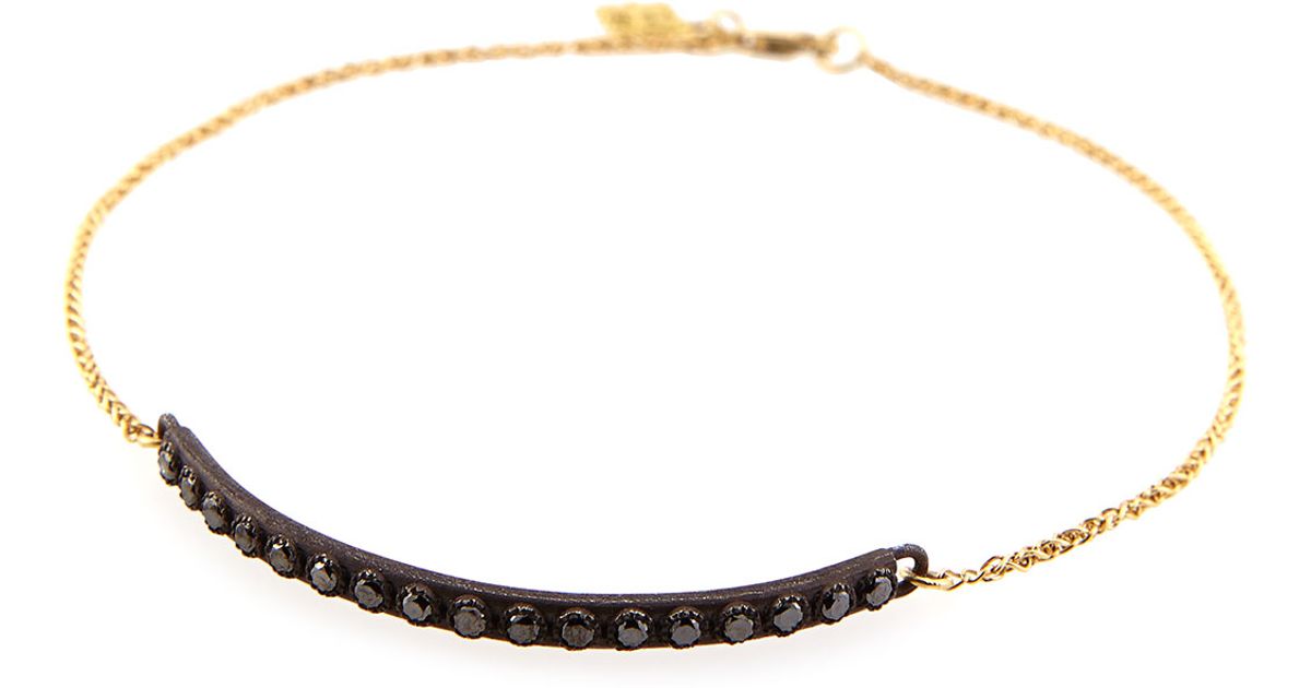 Lyst Armenta Black Diamond Bar Ankle Bracelet In