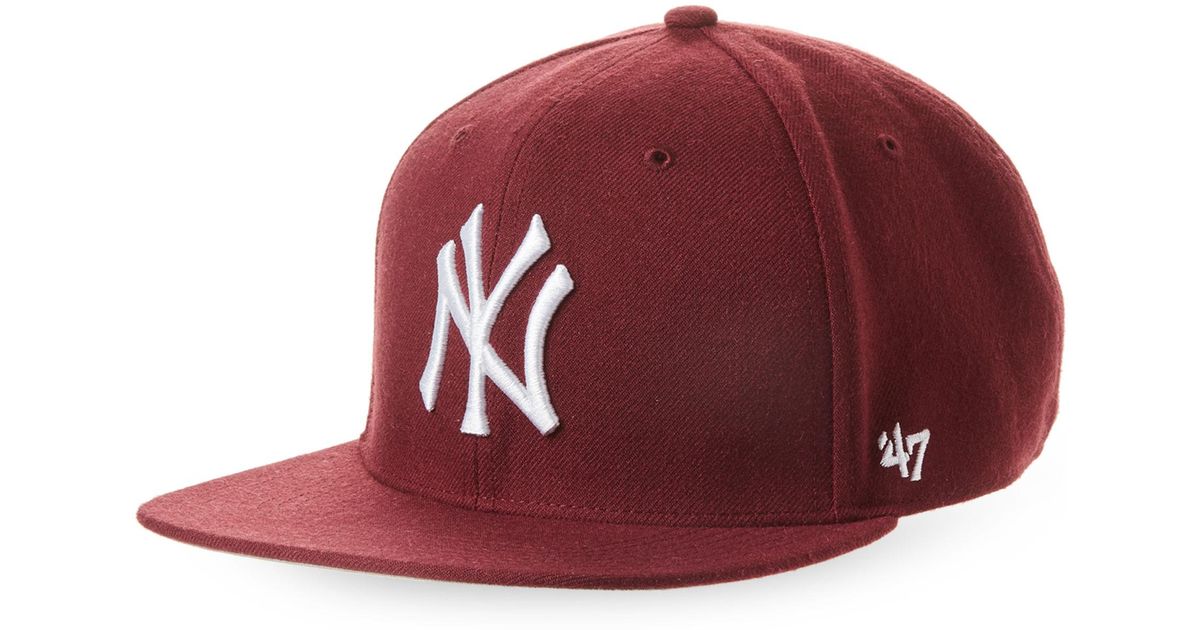 47 Brand New York Yankees Snapback Cap in Red for Men - Lyst