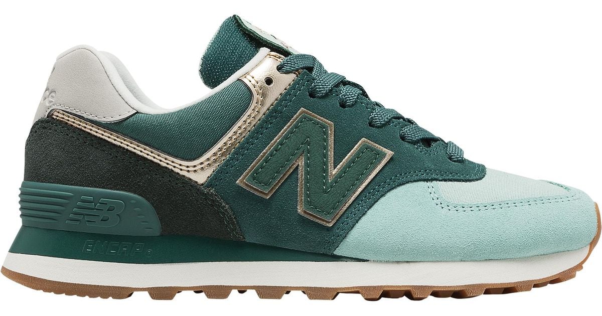 New Balance Womens 574 Classic In Green Lyst