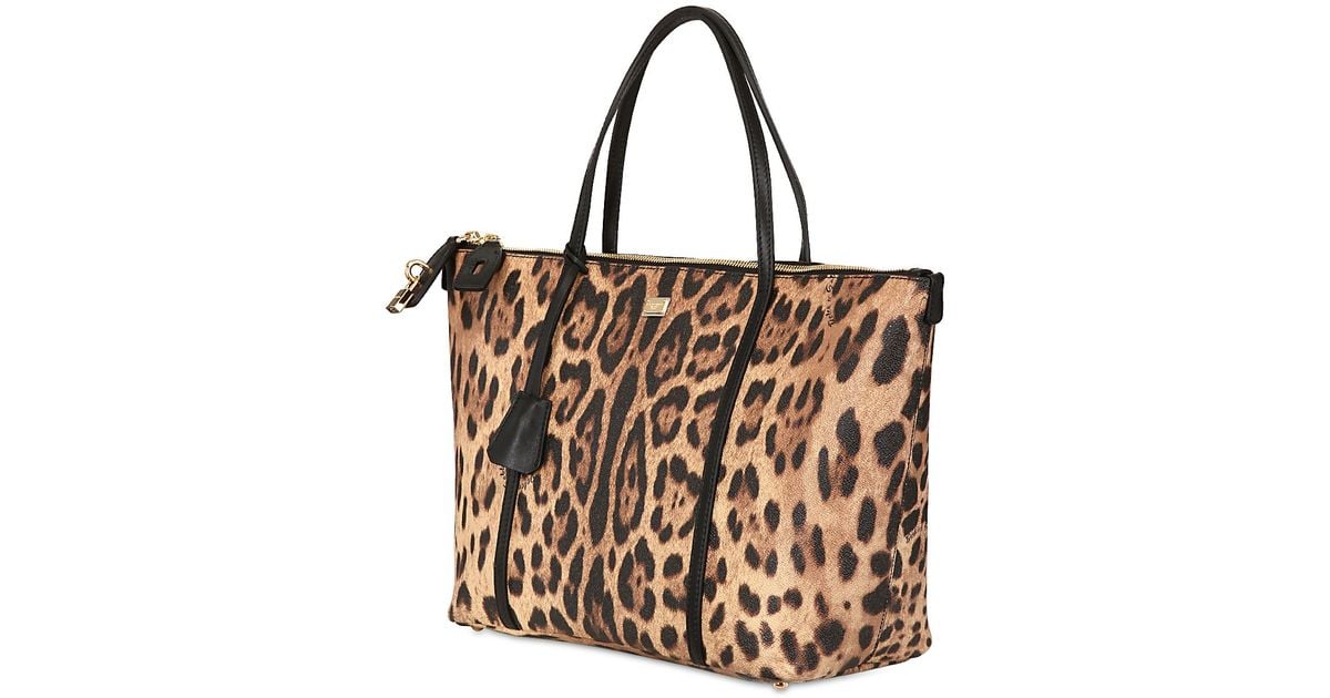 Lyst Dolce Gabbana Miss Escape Leopard Print Tote Bag