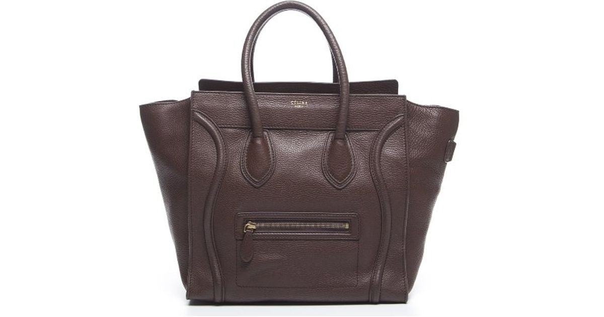 Cline Pre-owned Brown Pebbled Leather Mini Luggage Tote Bag in ...  