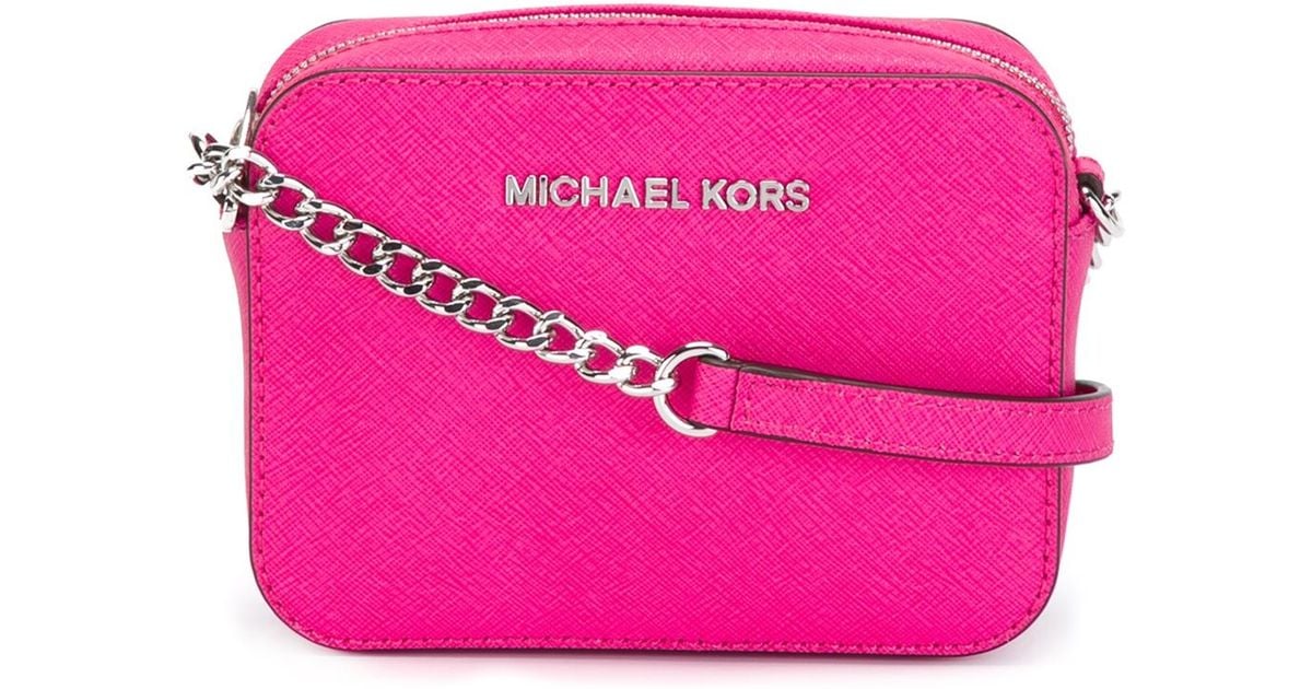 Lyst Michael Kors Jet Set Travel Mini Cross Body Bag In Pink