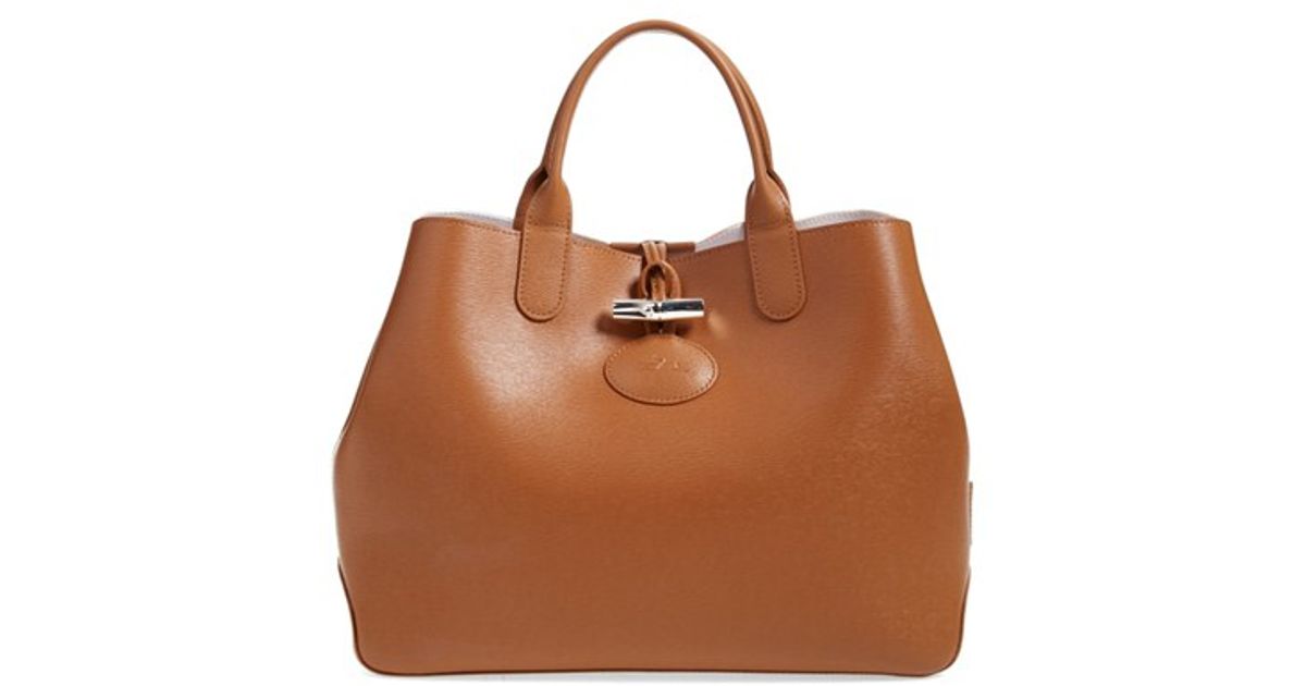 Lyst Longchamp Roseau Reversible Tote In Brown