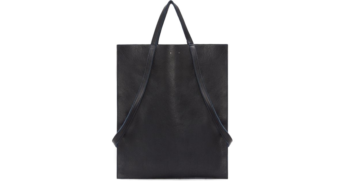 Pb 0110 Navy Soft Leather Ab 27 Tote in Blue (navy) | Lyst