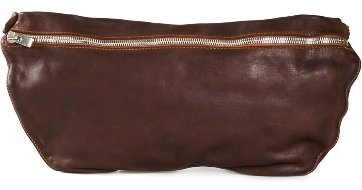 Guidi Distressed Leather Shoulder Bag in Brown for Men (RED) | Lyst