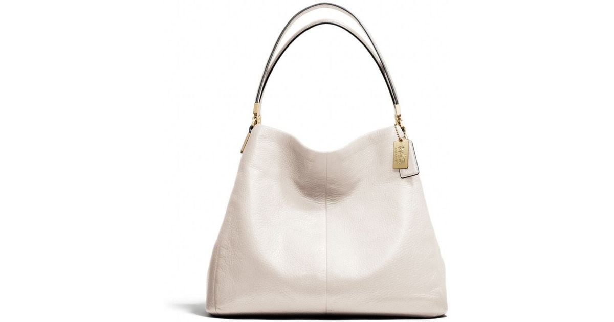 Lyst Coach Madison Small Phoebe Shoulder Bag In Leather White