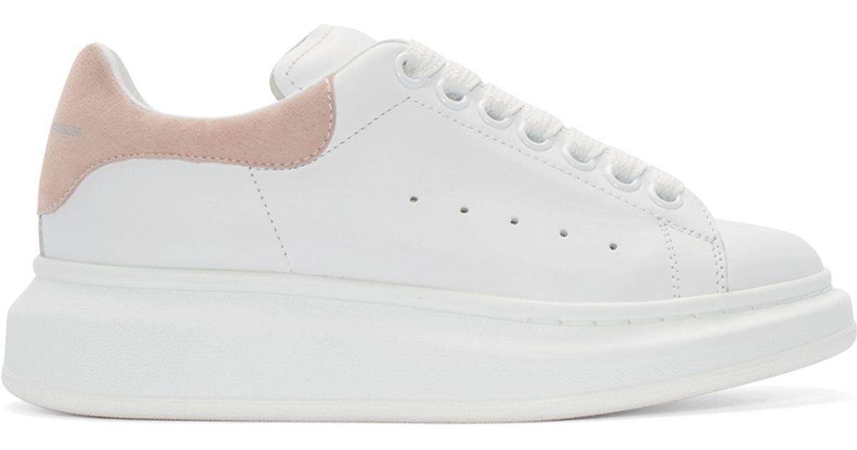 Alexander mcqueen White And Pink Low-top Sneakers in White | Lyst