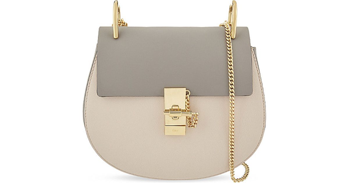 Chlo Drew Small Saddle Cross-body Bag in Beige (Cashmere grey ...