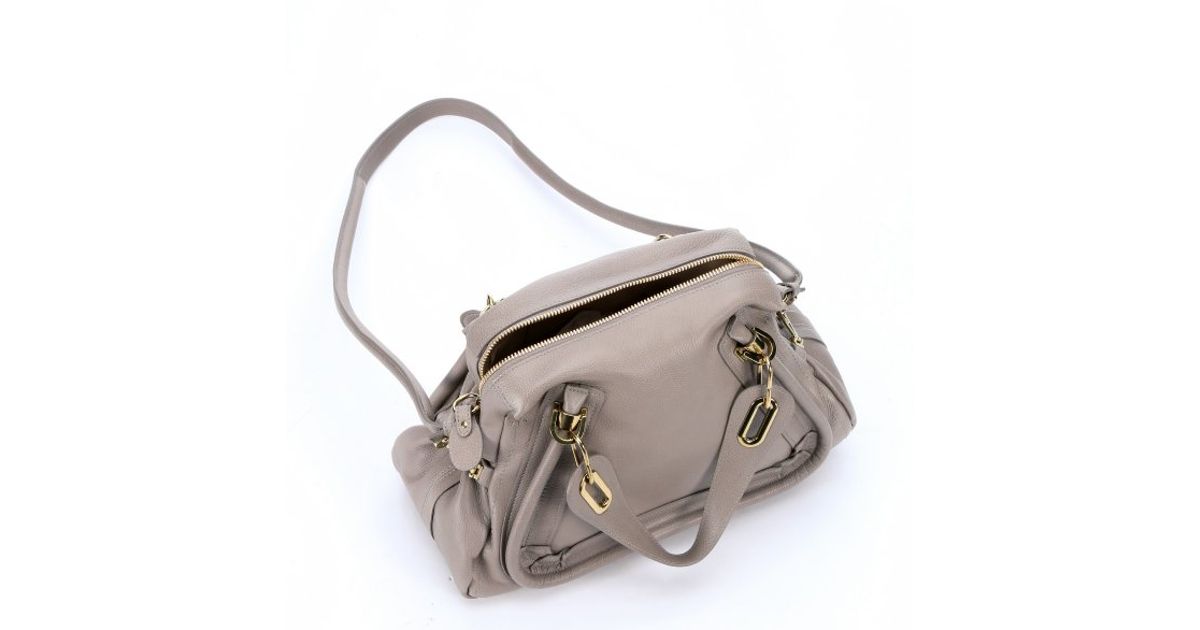 Chlo Pre-owned: Motty Grey Leather \u0026#39;paraty\u0026#39; Convertible Satchel ...  