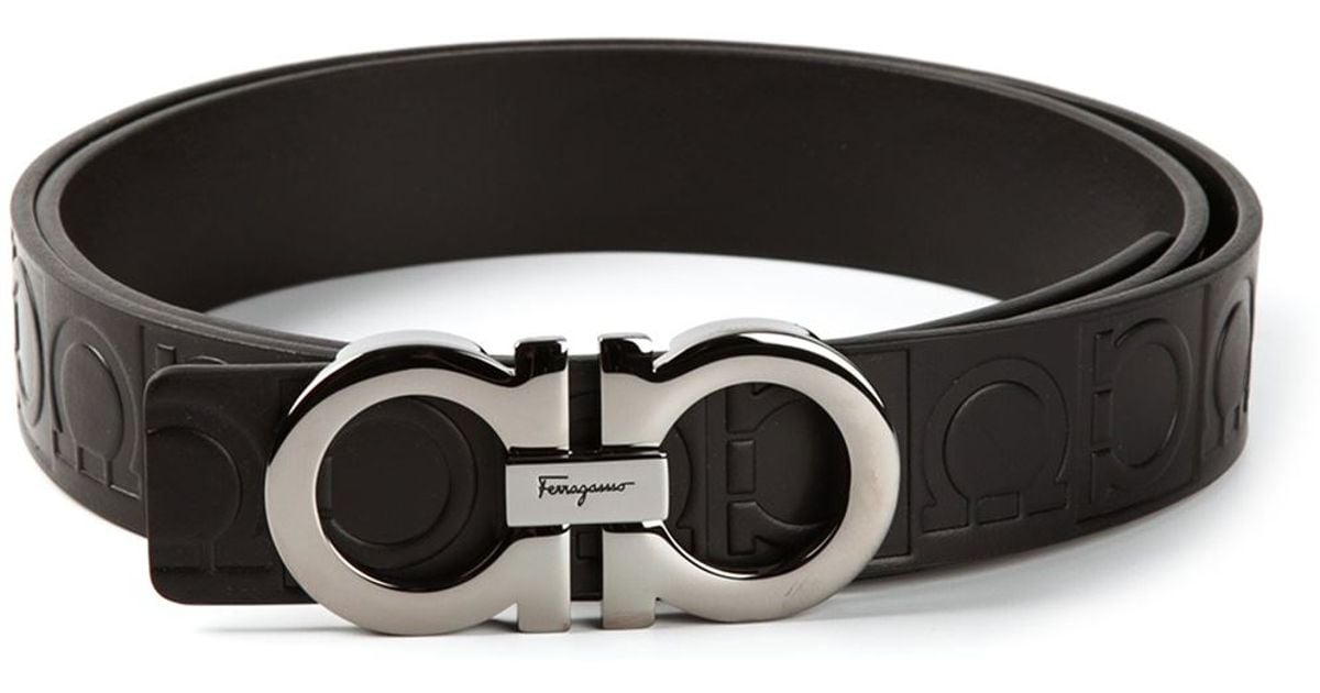 Ferragamo Branded Belt in Black for Men | Lyst